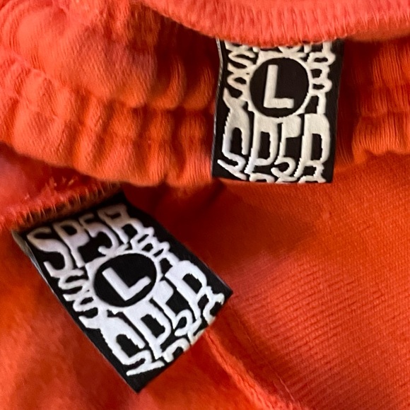 Orange Rhinestone Sp5der Web Full Tracksuit Set - Picture 4 of 4